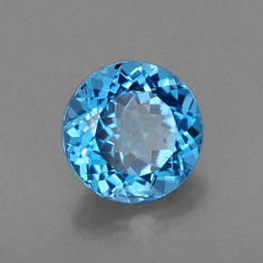 Topaze bleue naturelle coupe roude, 2,33 ct, VS