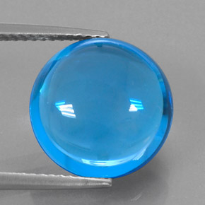 Topaze bleue naturelle coupe roude, 10,97 ct, transparent