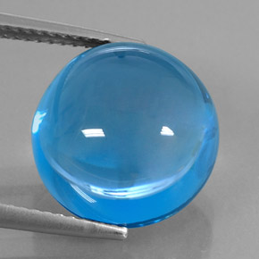 Topaze bleue naturelle coupe roude, 15,53 ct, transparent