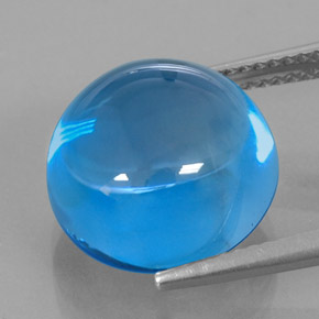 Topaze bleue naturelle coupe roude, 15,53 ct, transparent