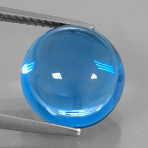 Topaze bleue naturelle coupe roude, 11,09 ct, transparent