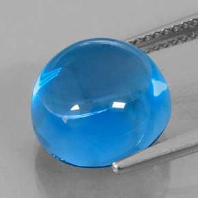 Topaze bleue naturelle coupe roude, 11,09 ct, transparent