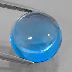 Topaze bleue naturelle coupe roude, 15,31 ct, transparent