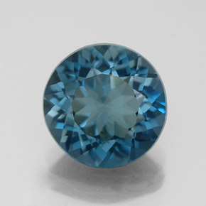 Topaze bleue naturelle coupe roude, 3,11 ct, VVS