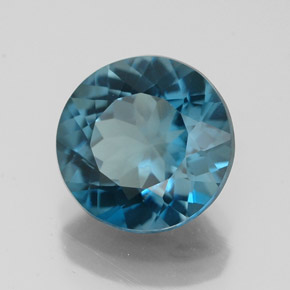 Topaze bleue naturelle coupe roude, 3,11 ct, VVS