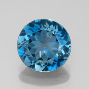 Topaze bleue naturelle coupe roude, 2,75 ct, VVS