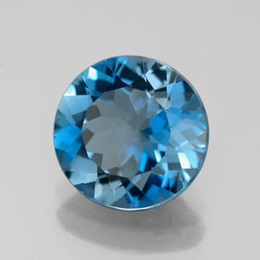 Topaze bleue naturelle coupe roude, 2,75 ct, VVS