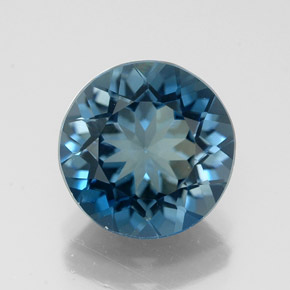 Topaze bleue naturelle coupe roude, 3,08 ct, VVS