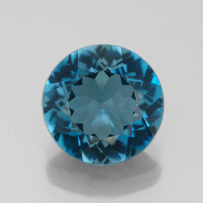 Topaze bleue naturelle coupe roude, 2,79 ct, VVS