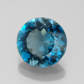 Topaze bleue naturelle coupe roude, 2,79 ct, VVS