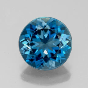 Topaze bleue naturelle coupe roude, 2,87 ct, VVS
