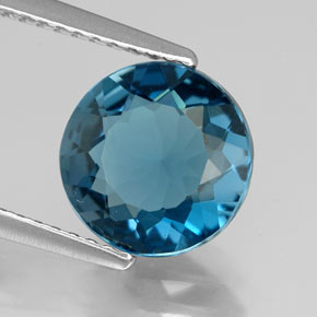Topaze bleue naturelle coupe roude, 2,59 ct, VVS