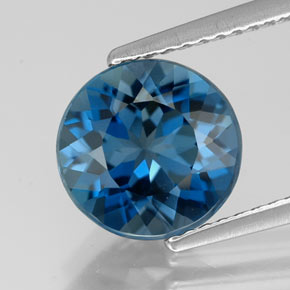 Topaze bleue naturelle coupe roude, 2,93 ct, VVS