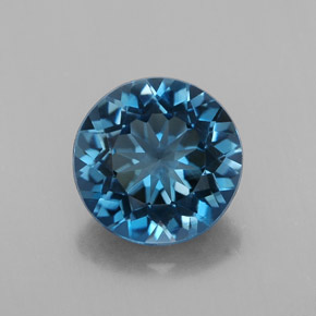 Topaze bleue naturelle coupe roude, 3,21 ct, VS