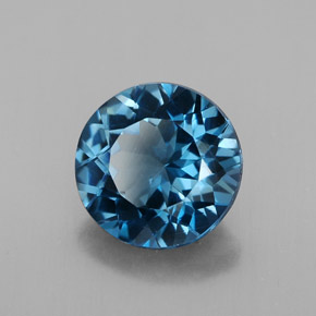 Topaze bleue naturelle coupe roude, 3,21 ct, VS