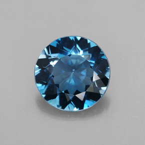 Topaze bleue naturelle coupe roude, 2,46 ct, VS