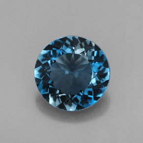 Topaze bleue naturelle coupe roude, 2,96 ct, VS