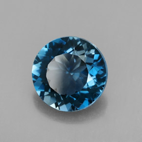 Topaze bleue naturelle coupe roude, 2,96 ct, VS
