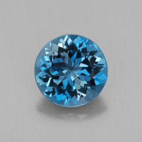Topaze bleue naturelle coupe roude, 2,87 ct, VVS-VS