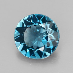 Topaze bleue naturelle coupe roude, 2,54 ct, VVS-VS