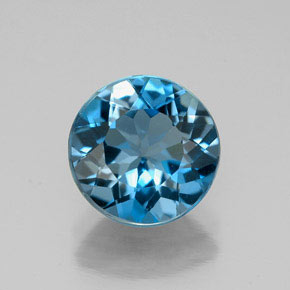 Topaze bleue naturelle coupe roude, 3,05 ct, VS