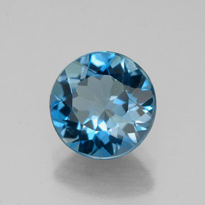 Topaze bleue naturelle coupe roude, 3,05 ct, VS