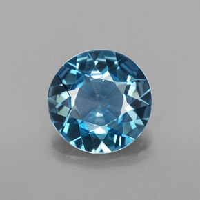 Topaze bleue naturelle coupe roude, 2,20 ct, VVS-VS