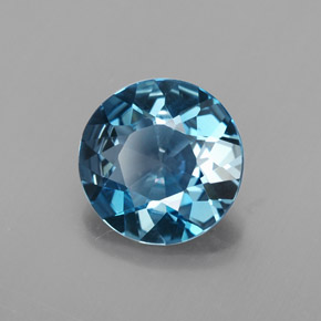 Topaze bleue naturelle coupe roude, 2,20 ct, VVS-VS