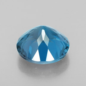 Topaze bleue naturelle coupe roude, 3,39 ct, VVS