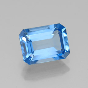 Topaze bleue naturelle taille émeraude, 1,93 ct, VVS