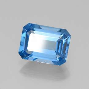 Topaze bleue naturelle taille émeraude, 1,93 ct, VVS