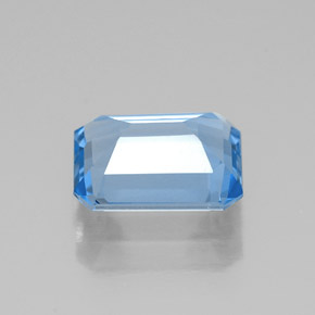 Topaze bleue naturelle taille émeraude, 1,80 ct, VVS