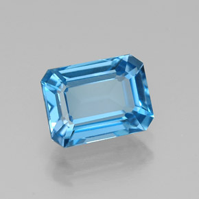 Topaze bleue naturelle taille émeraude, 1,91 ct, VVS