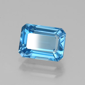 Topaze bleue naturelle taille émeraude, 1,91 ct, VVS