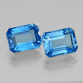 Achetez naturel ct bleue topaze gems, taille émeraude, en provenance brésil chez gemselect. en stock, livraison internationale!