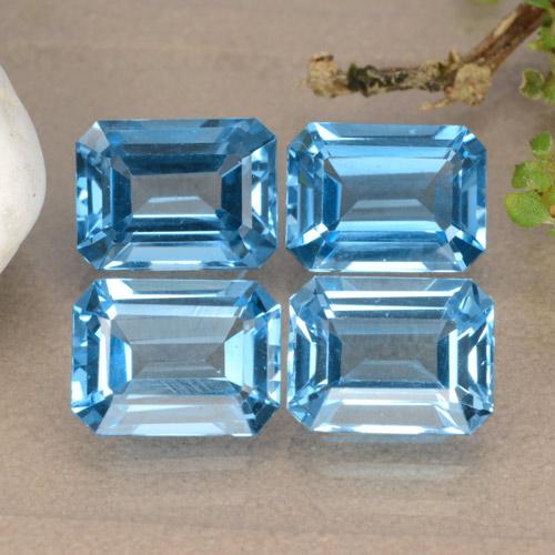 Achetez naturel 7,47ct bleue topaze gems, taille émeraude, en provenance brésil chez gemselect. en stock, livraison internationale!