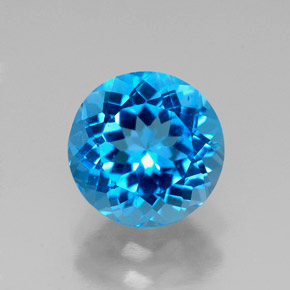 Topaze bleue naturelle coupe roude, 2,28 ct, VS