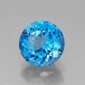 Topaze bleue naturelle coupe roude, 2,28 ct, VS