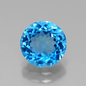 Topaze bleue naturelle coupe roude, 2,34 ct, VS
