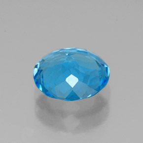 Topaze bleue naturelle coupe roude, 1,94 ct, VVS