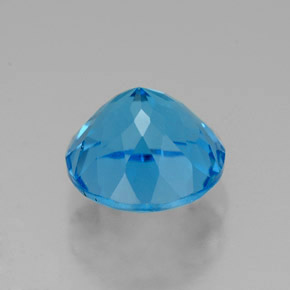 Topaze bleue naturelle coupe roude, 2,73 ct, VVS