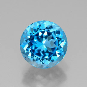Topaze bleue naturelle coupe roude, 2,49 ct, VVS