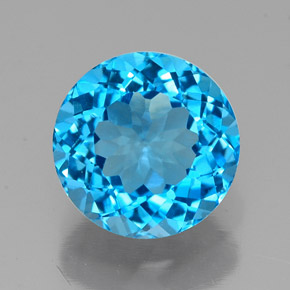 Topaze bleue naturelle coupe roude, 2,36 ct, VVS