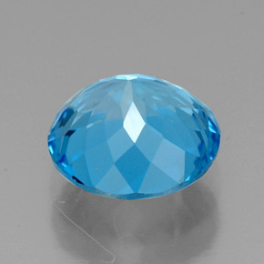 Topaze bleue naturelle coupe roude, 2,36 ct, VVS