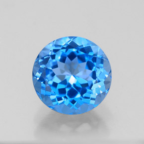 Topaze bleue naturelle coupe roude, 2,44 ct, VVS