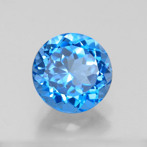 Topaze bleue naturelle coupe roude, 2,44 ct, VVS