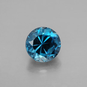 Topaze bleue naturelle coupe roude, 2,00 ct, VVS