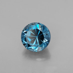 Topaze bleue naturelle coupe roude, 2,00 ct, VVS