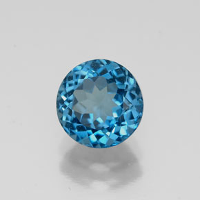 Topaze bleue naturelle coupe roude, 1,70 ct, VS