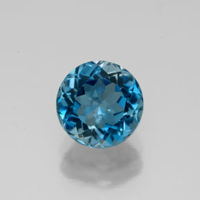 Topaze bleue naturelle coupe roude, 1,89 ct, VVS